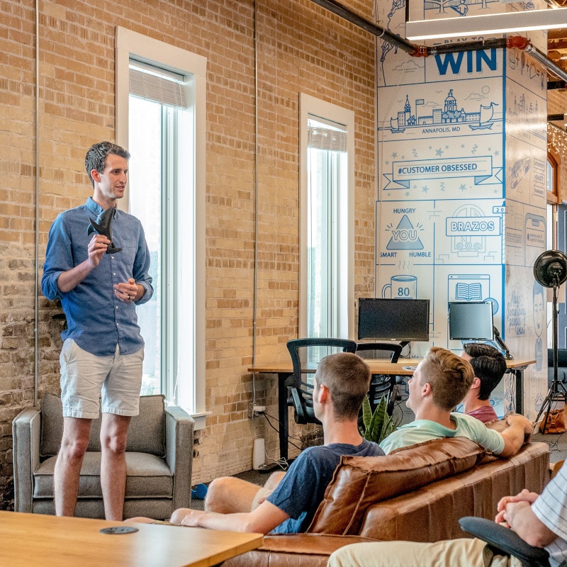 Man speaking at meeting