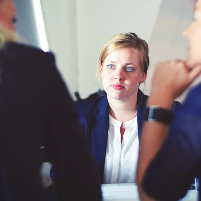 Woman at meeting