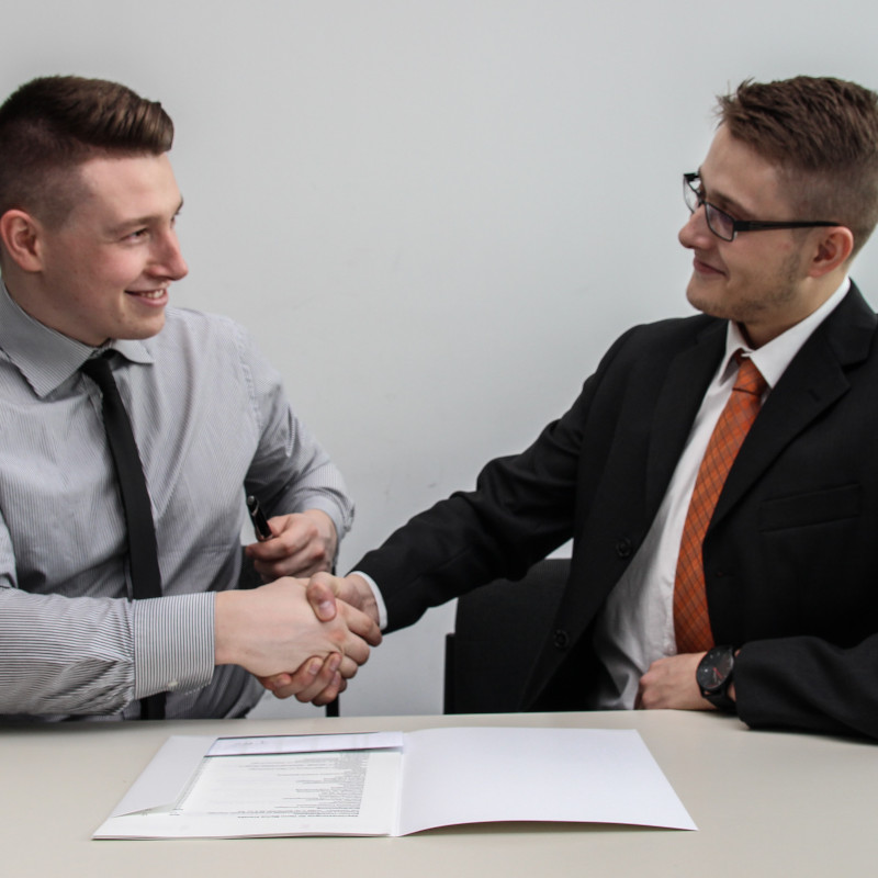 Two men shaking hands