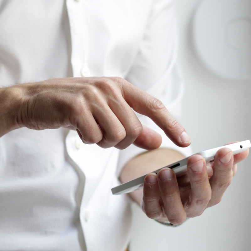 Man using cellphone